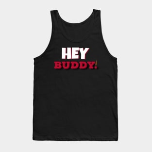 Hey Buddy Red & Black Tank Top